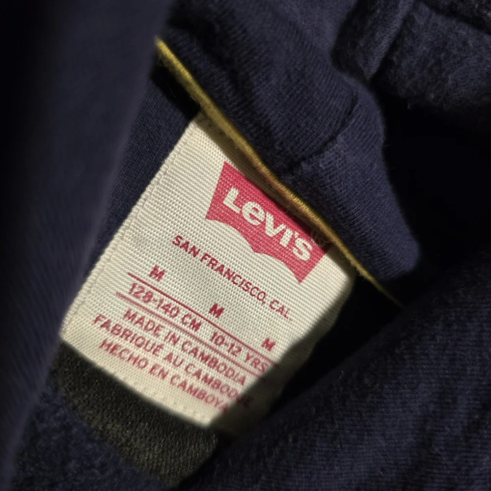 Levis Girls High Rise Fleece Hoodie Arm‎ Stripes Blue Yellow Size Medium 10/12